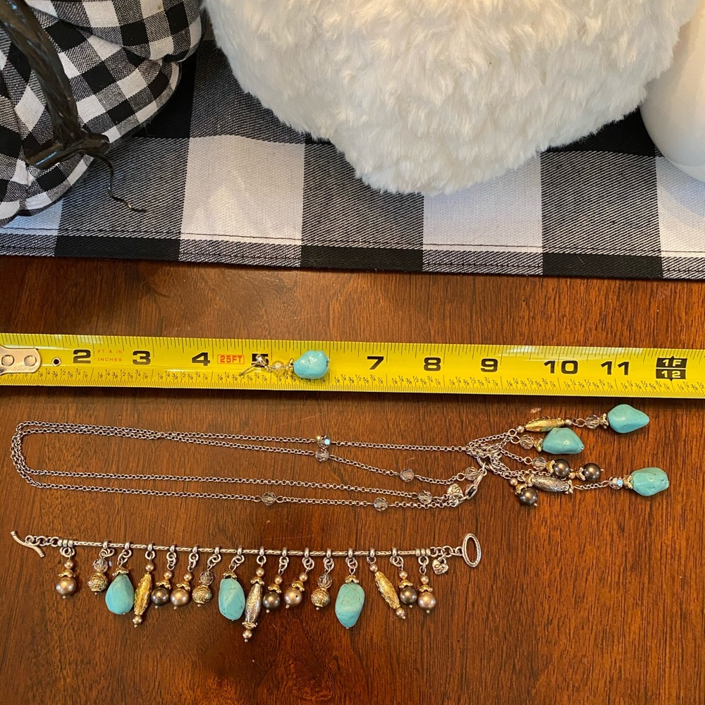 Brighton PERSIANA Turquoise Gold Silver Crystals Necklace Bracelet Earrings - Picture 14 of 17